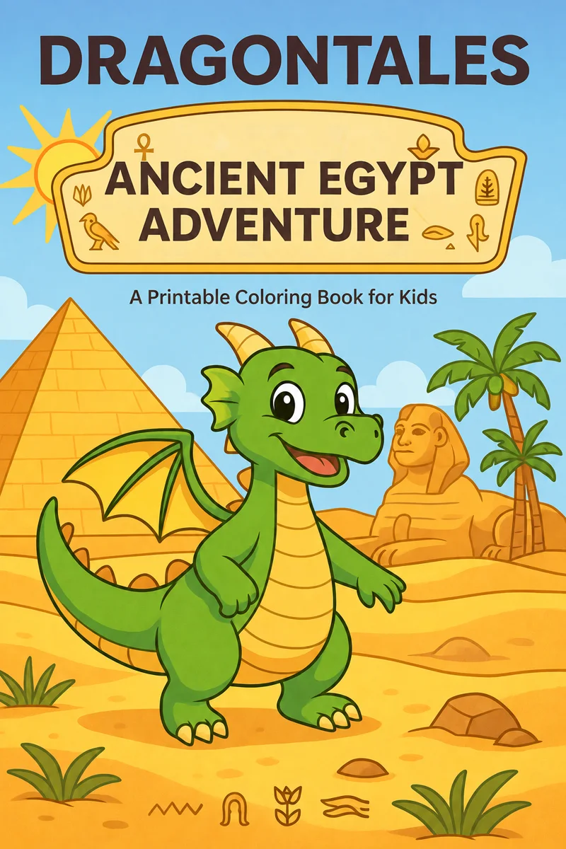 Dragontales Ancient Egypt Adventure printable coloring book cover