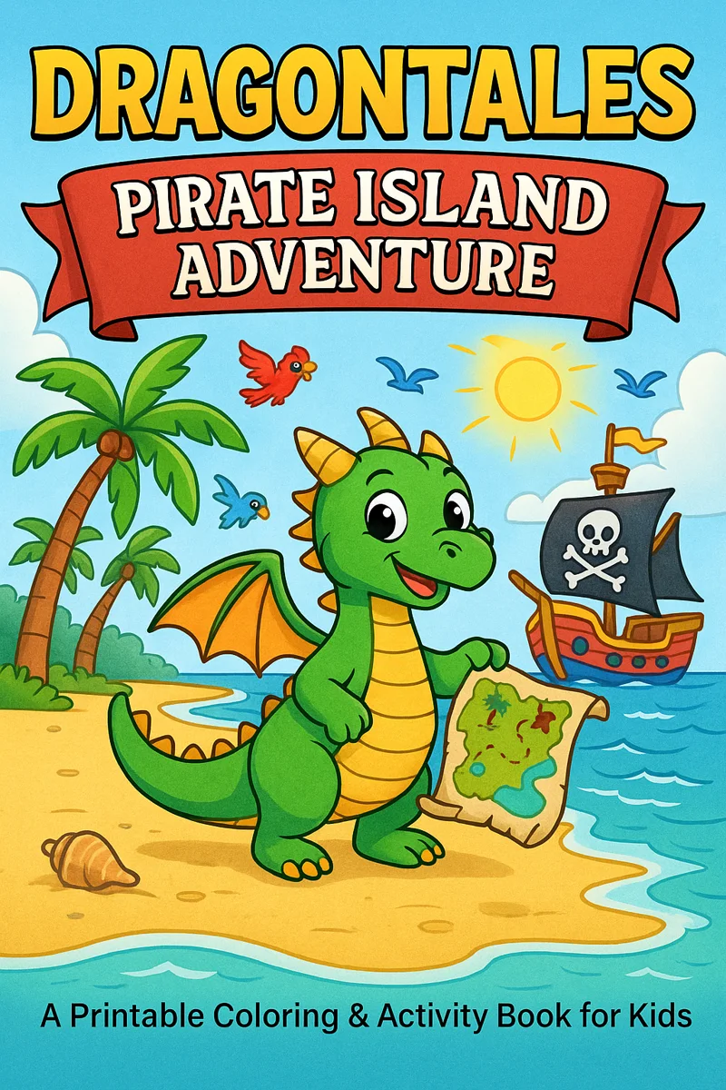 Dragontales Pirate Island Adventure printable coloring book cover